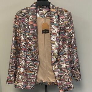 Main Strip Multicolor Sequin Blazer